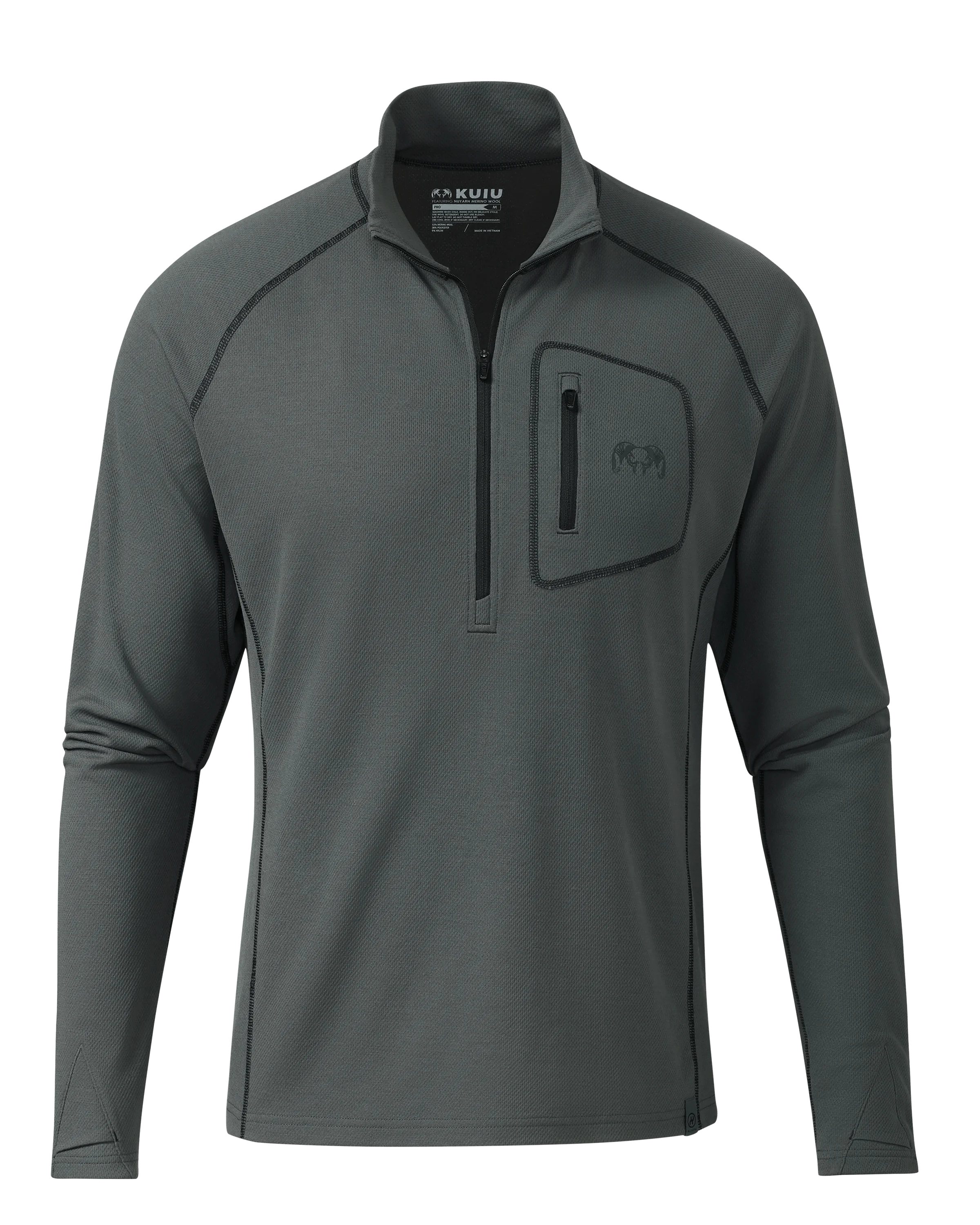 PRO Merino 200 Zip-T | Gunmetal