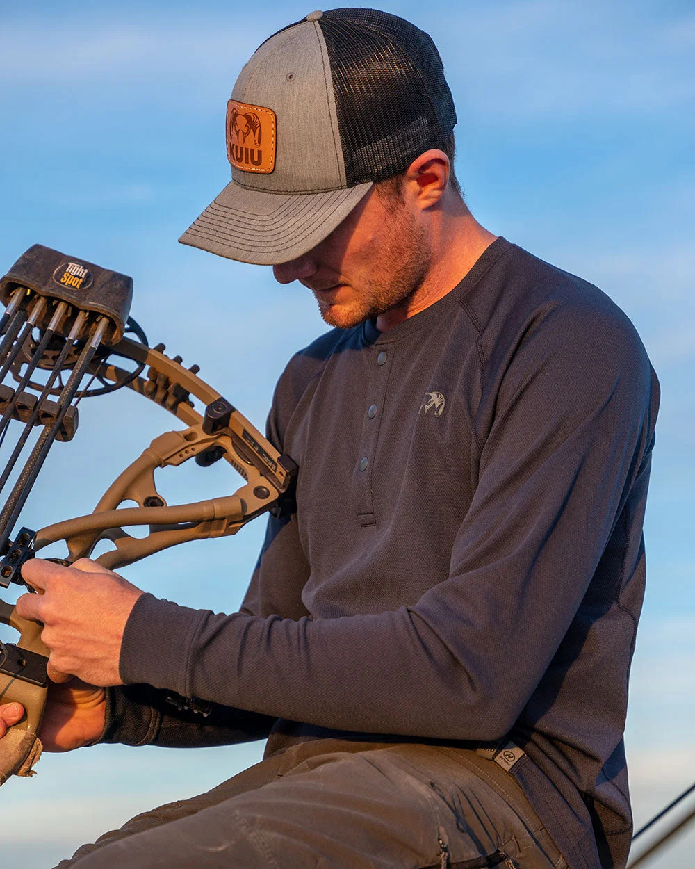 Alternative view of PRO Merino 200 Henley | Gunmetal