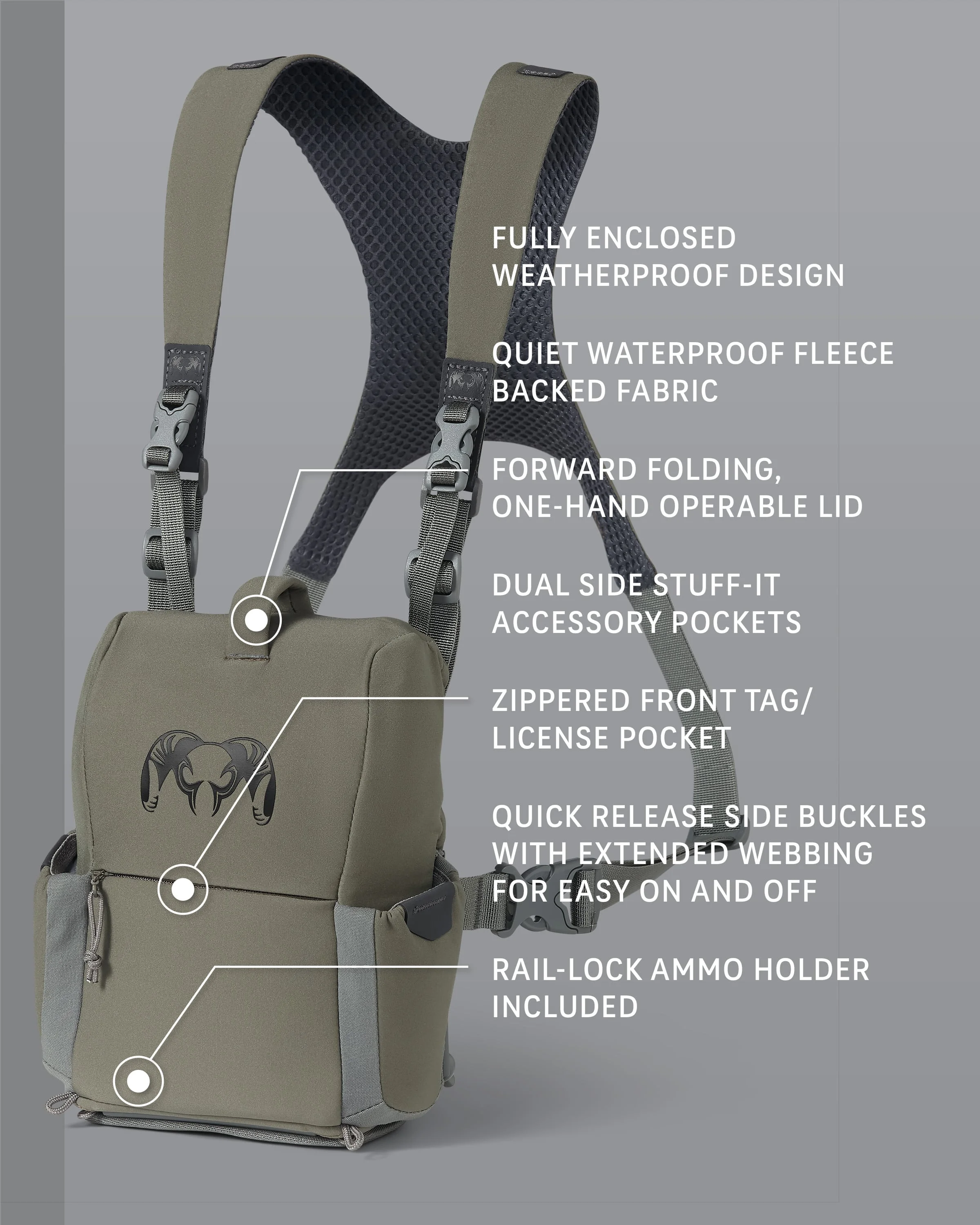 Alternative view of PRO G3 Bino Harness | Ash